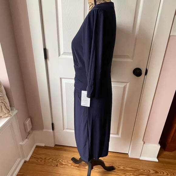 Eliza J Navy Blue Long Sleeve Knee Length Dress - Picture 7 of 8